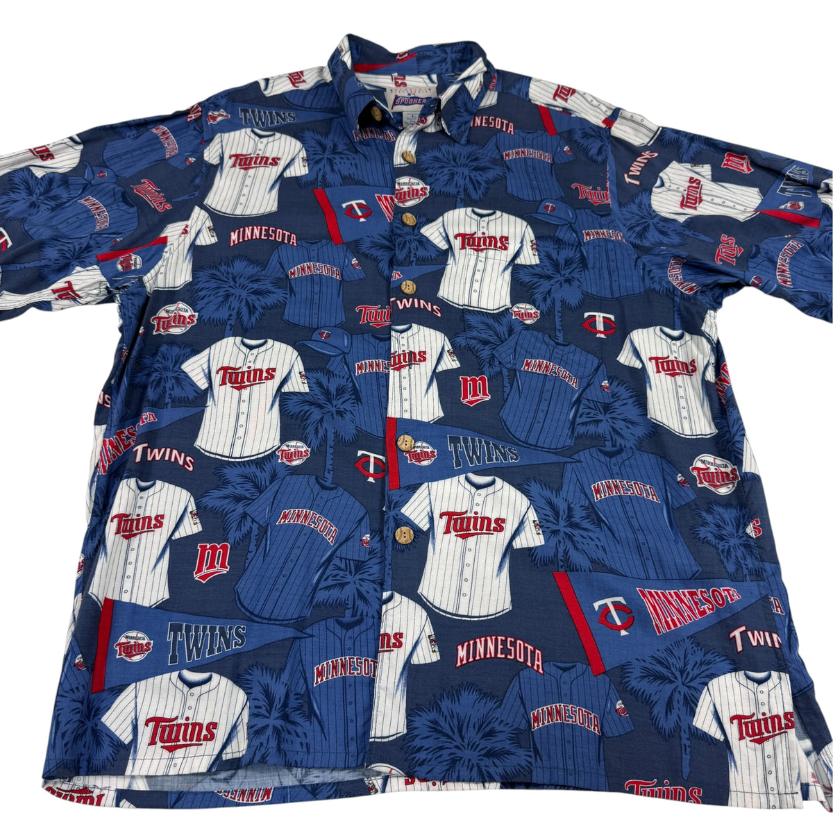 Reyn Spooner × MLB ミネソタ・ツインズ アロハシャツ L ディテール