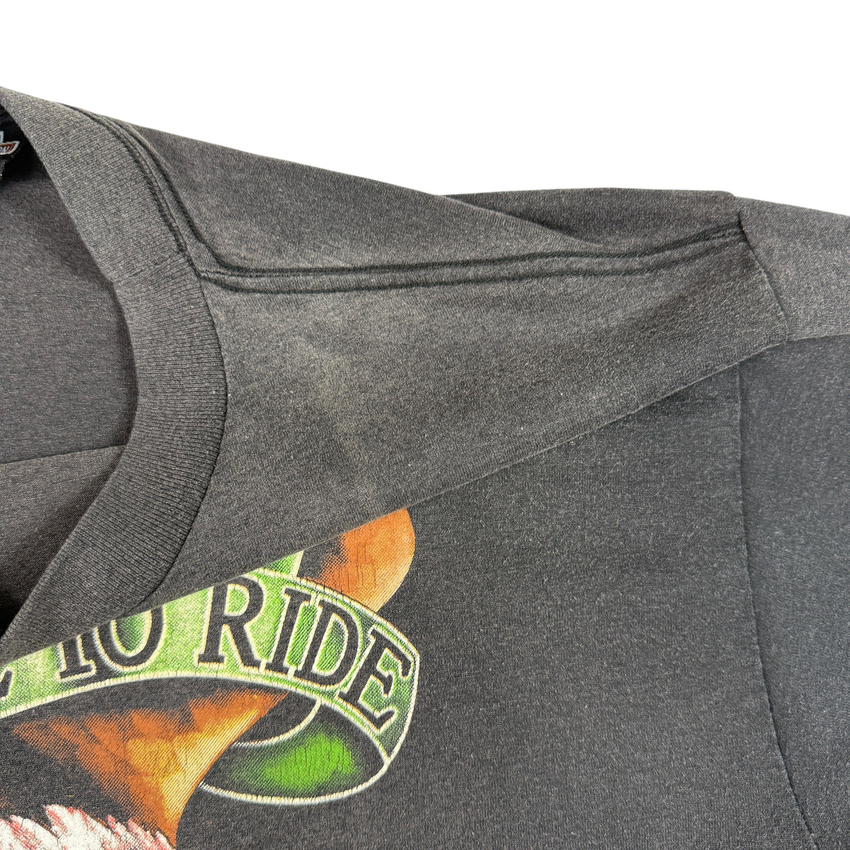 90's Harley-Davidson 3D Emblem LIVE TO RIDE / RIDE TO LIVE イーグル ブラック Tシャツ XL 肩の縫い目と袖