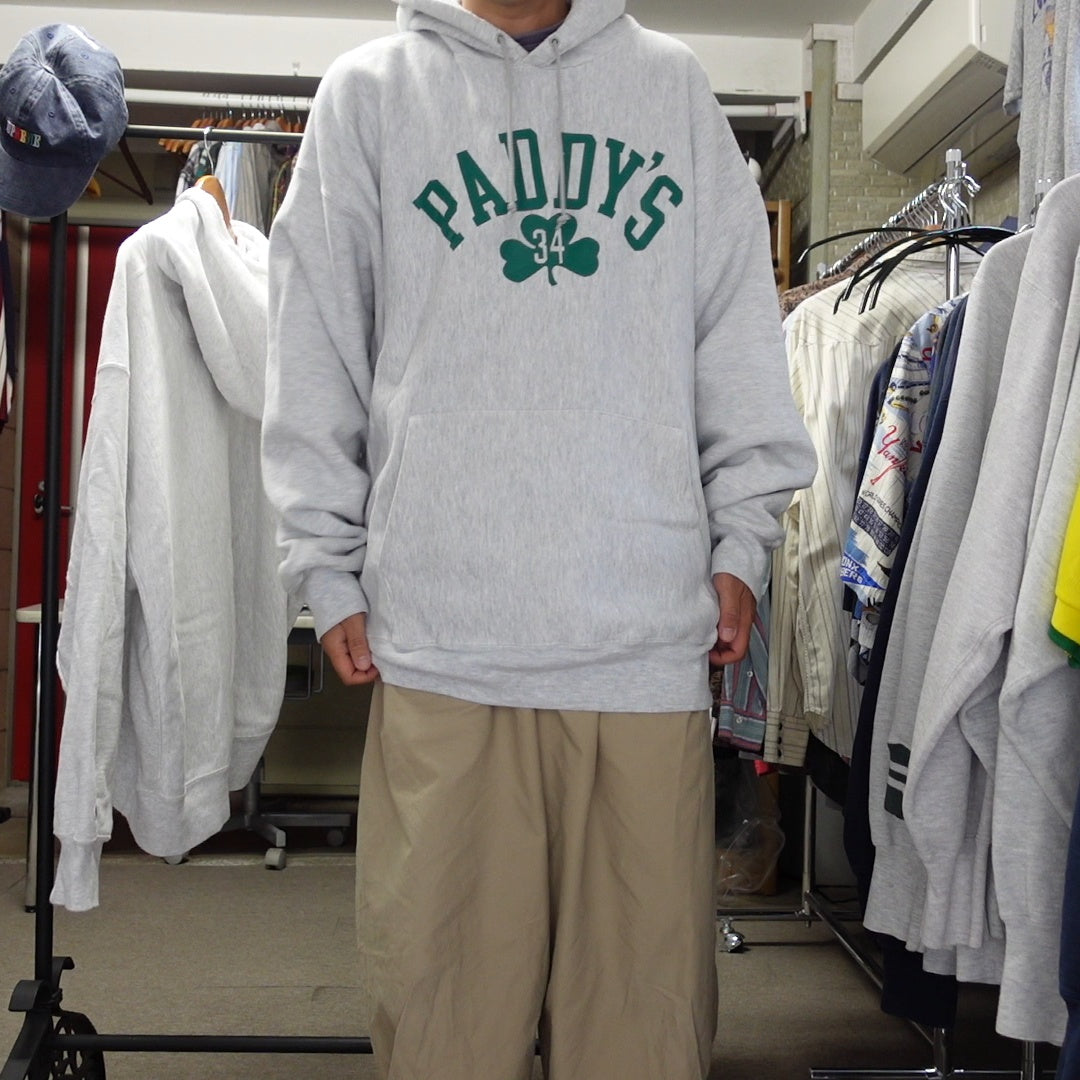 PADDY'S グレー パーカー XXL 着用 店主172cm 65kg