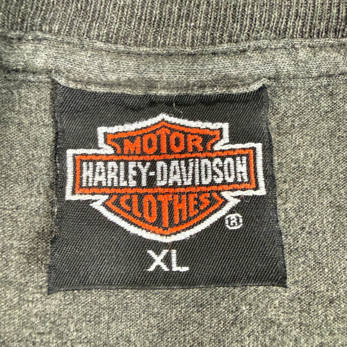90's Harley-Davidson 3D Emblem 雷イーグル ダークグレー Tシャツ XL ブランドタグ超寄り MOTOR HARLEY-DAVIDSON CLOTHES XL
