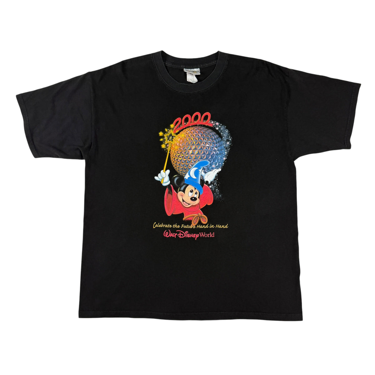 00's Walt Disney World 2000 ソーサラーミッキー Tシャツ 正面全体