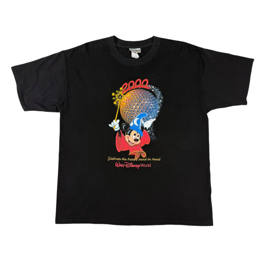 00's Walt Disney World 2000 ソーサラーミッキー Tシャツ 正面全体