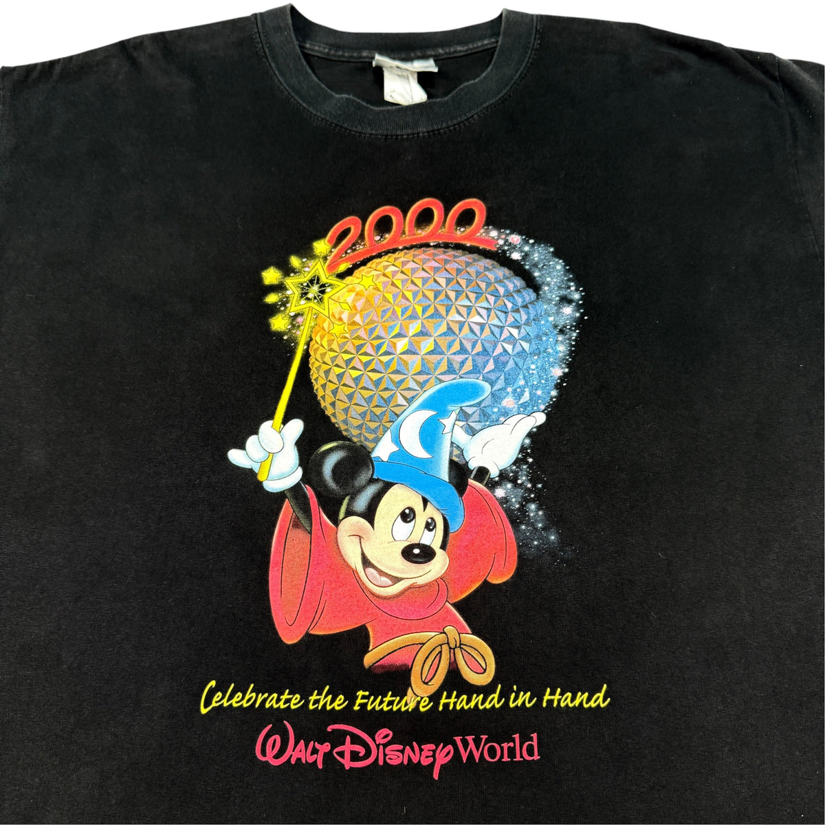 00's Walt Disney World 2000 ソーサラーミッキー Tシャツ フロントプリント