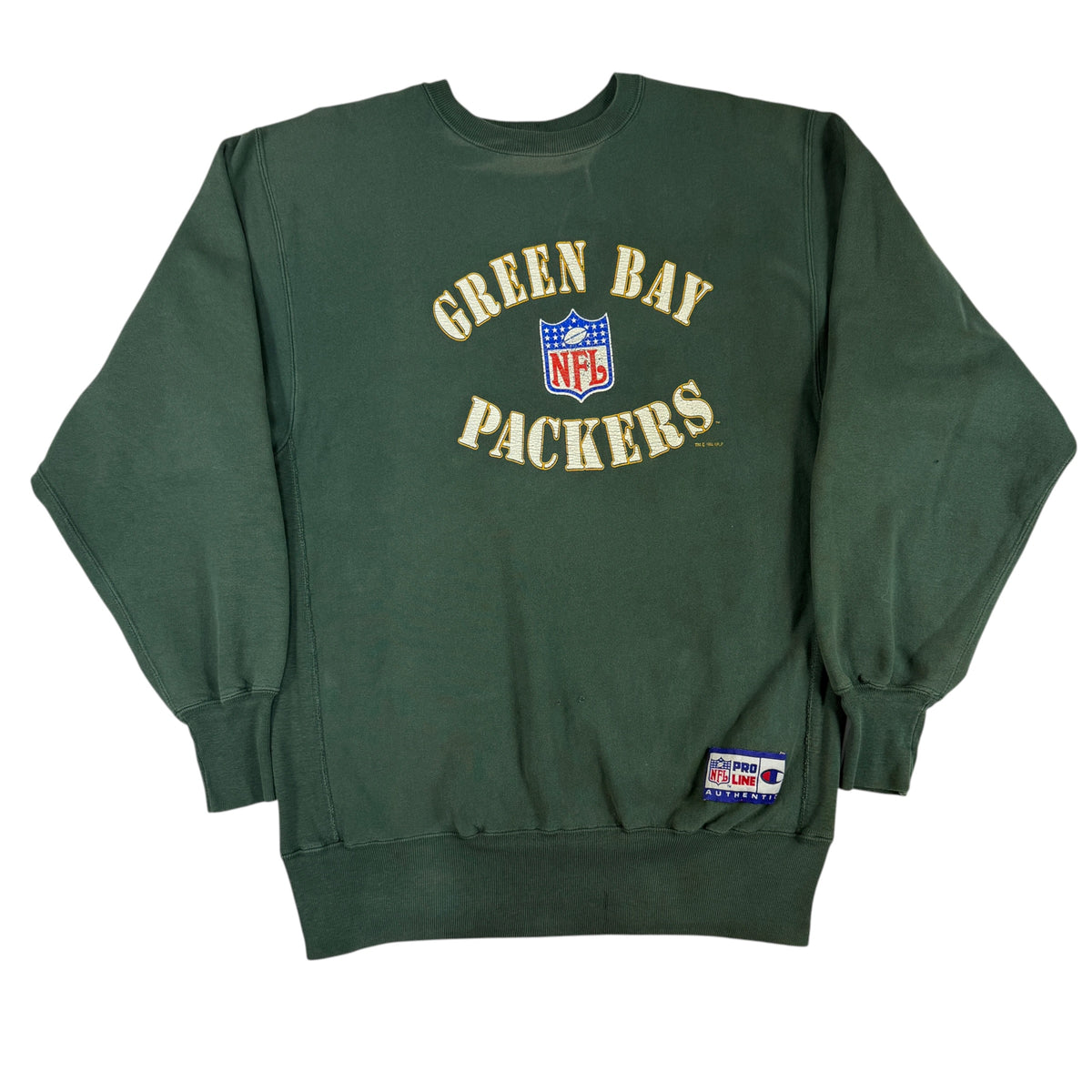 90's Champion リバースウィーブ NFL PRO LINE GREEN BAY PACKERS グリーン スウェット XXL 正面全体