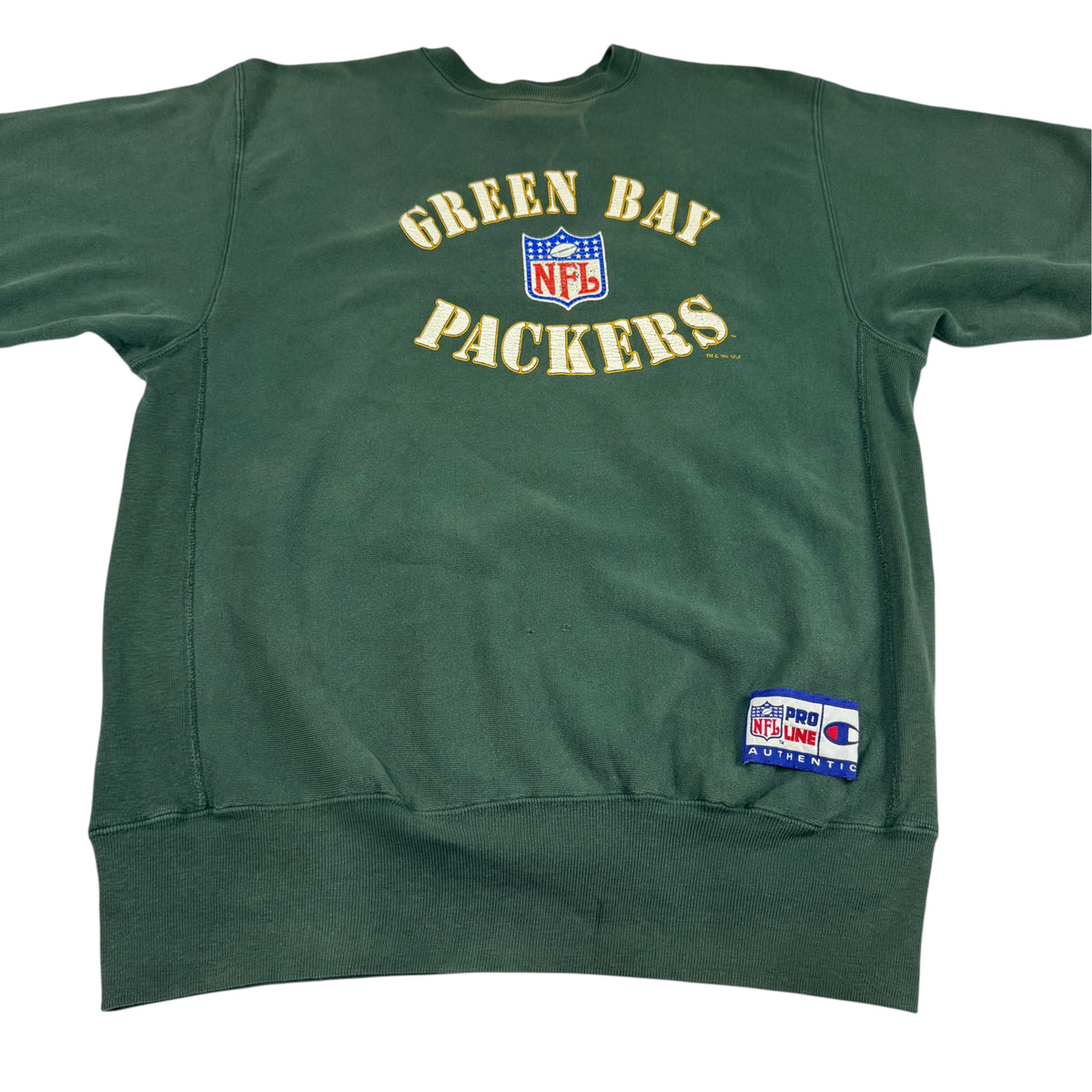 90's Champion リバースウィーブ NFL PRO LINE GREEN BAY PACKERS グリーン スウェット XXL 正面 平置き