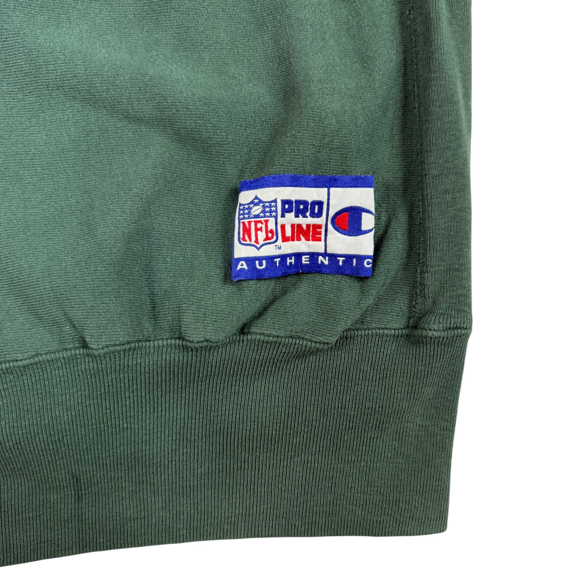 90's Champion リバースウィーブ NFL PRO LINE GREEN BAY PACKERS グリーン スウェット XXL 左裾のNFL PRO LINE AUTHENTICパッチ