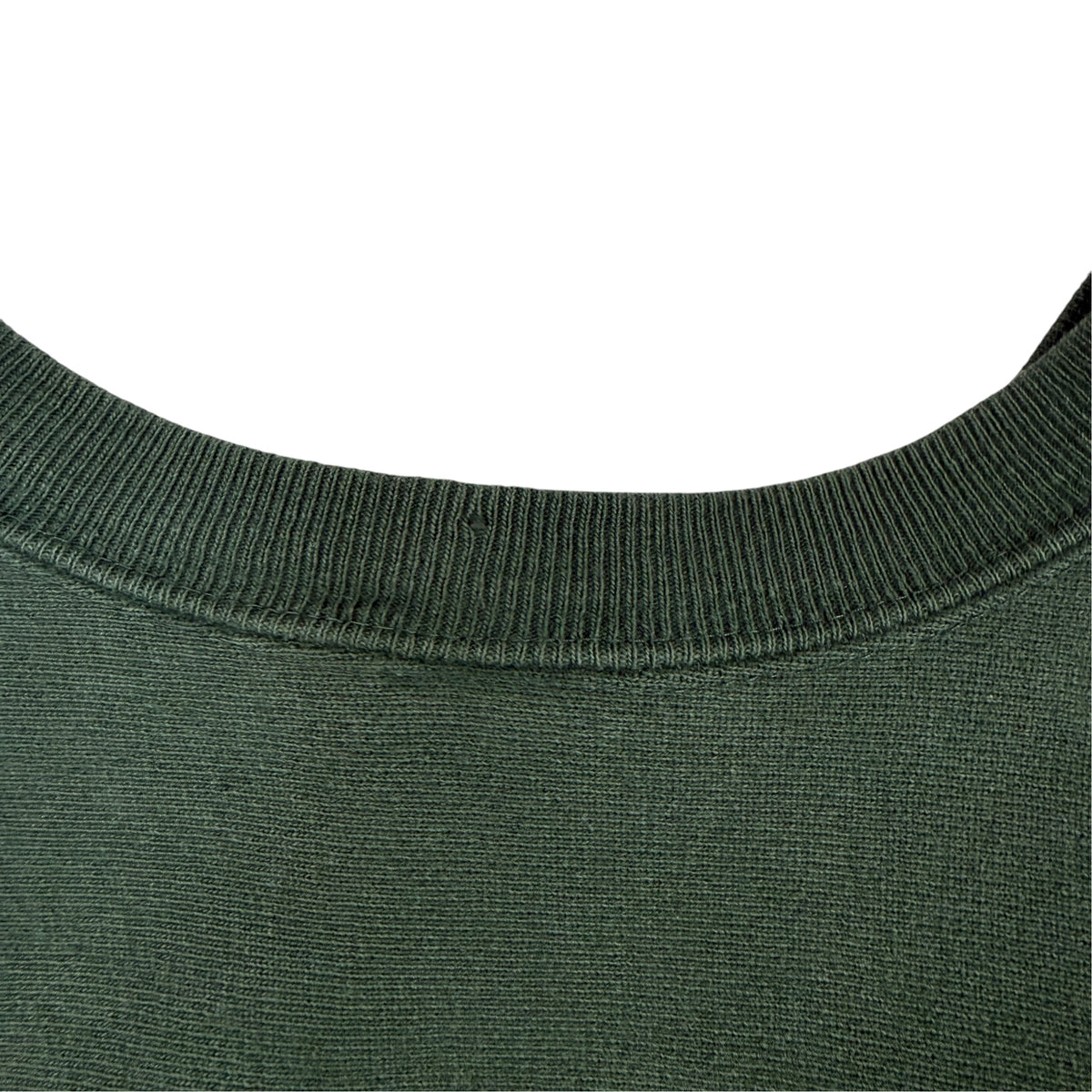90's Champion リバースウィーブ NFL PRO LINE GREEN BAY PACKERS グリーン スウェット XXL 首リブ（前側）