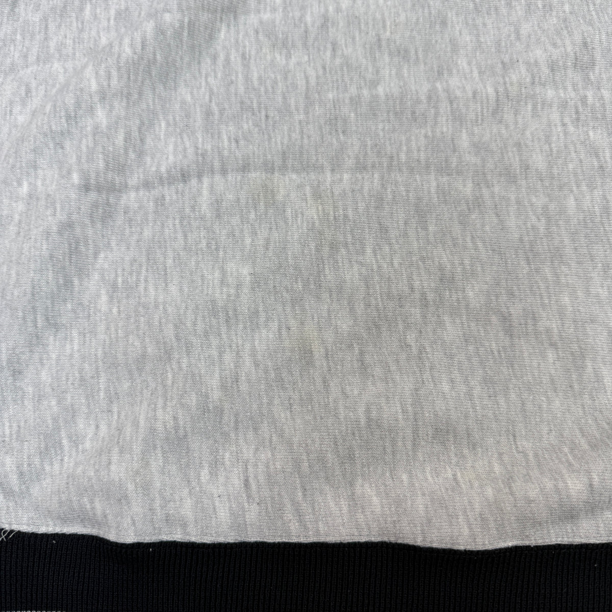 90's Champion リバースウィーブ スクリプトロゴ刺繍 ブラック ラインリブ グレー スウェット L 前身頃の裾付近の黄ばみ・シミ