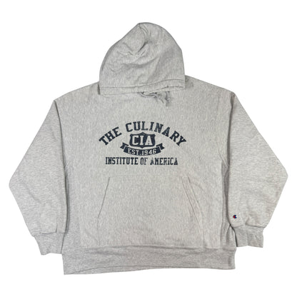 00年代 チャンピオン リバースウィーブ THE CULINARY INSTITUTE OF AMERICA グレー パーカー XL 正面