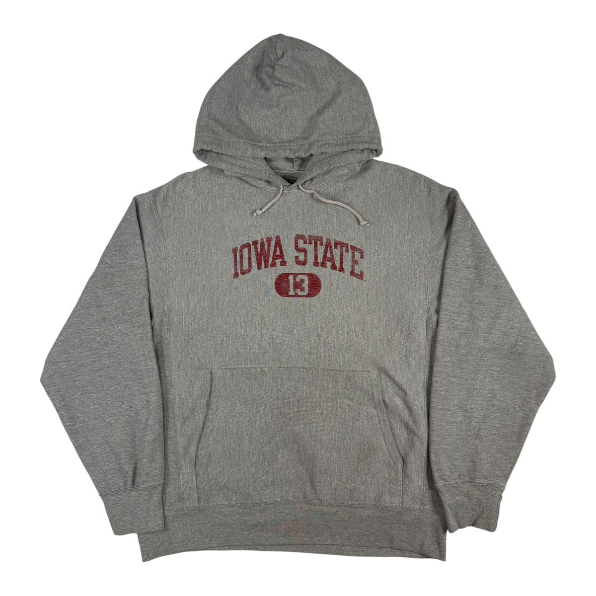 00年代 チャンピオン リバースウィーブ IOWA STATE 13 グレー パーカー M 正面