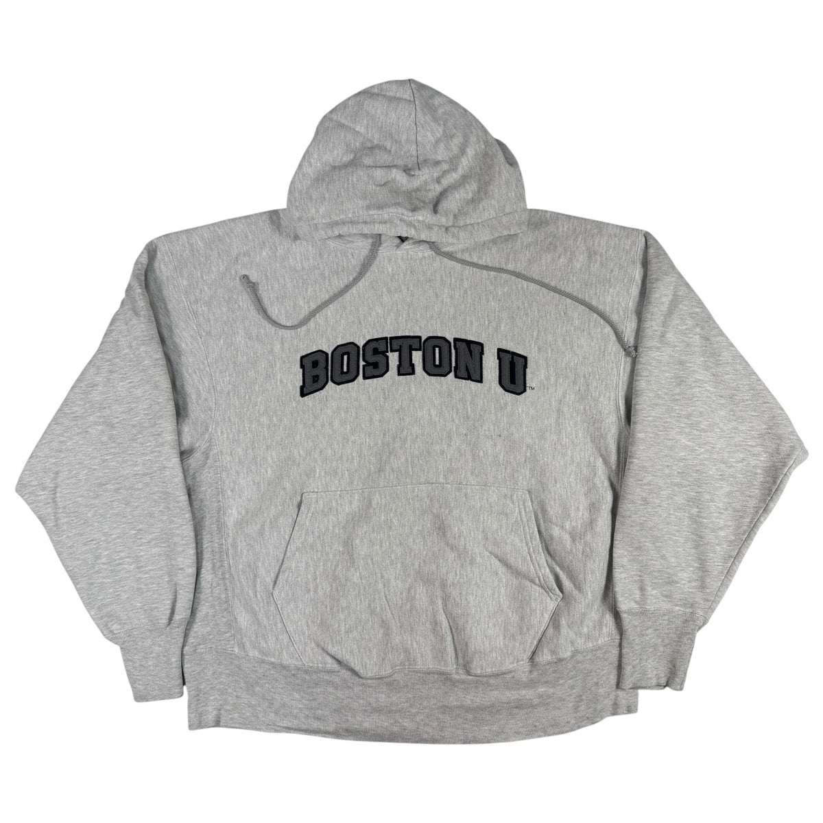 00年代 チャンピオン リバースウィーブ BOSTON U グレー パーカー XL 正面
