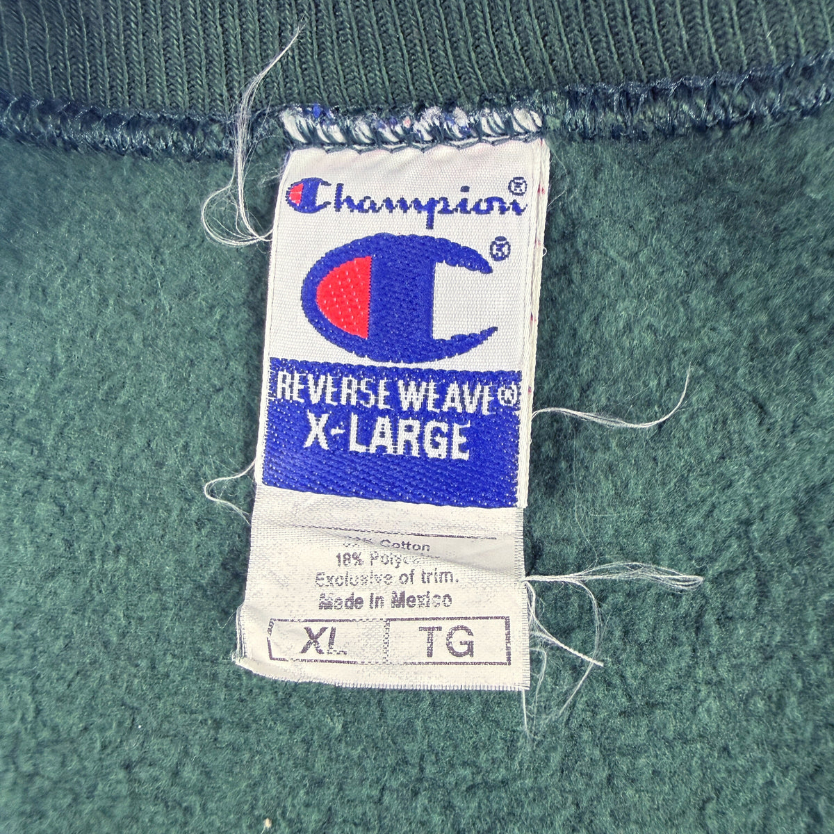 首元 Champion REVERSE WEAVE タグ X-LARGE Made in Mexico