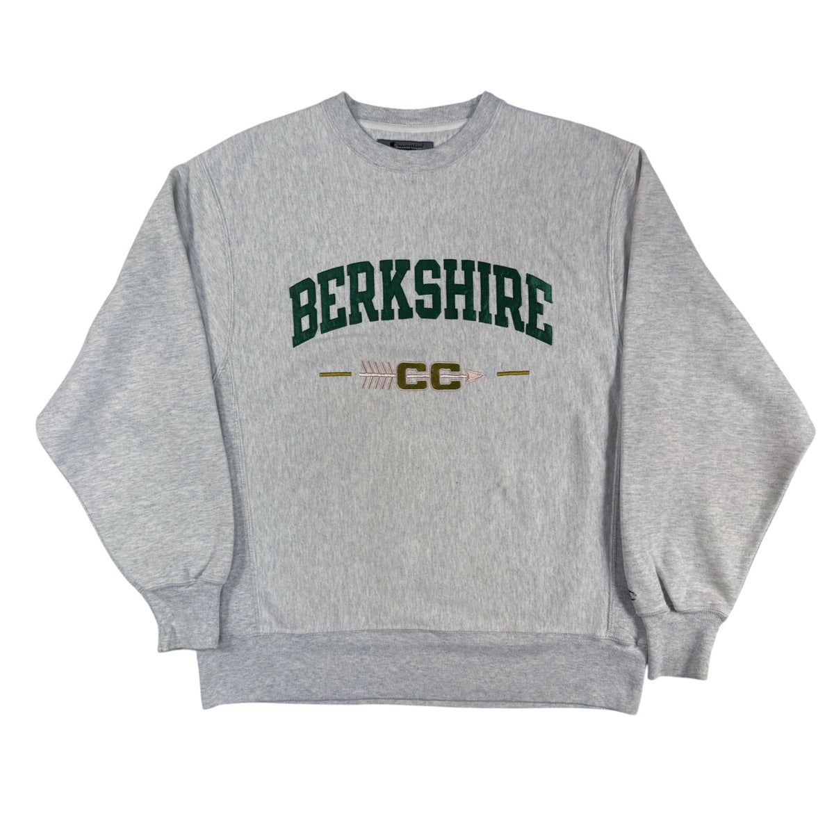 00年代 チャンピオン リバースウィーブ BERKSHIRE CC グレー スウェット M 正面