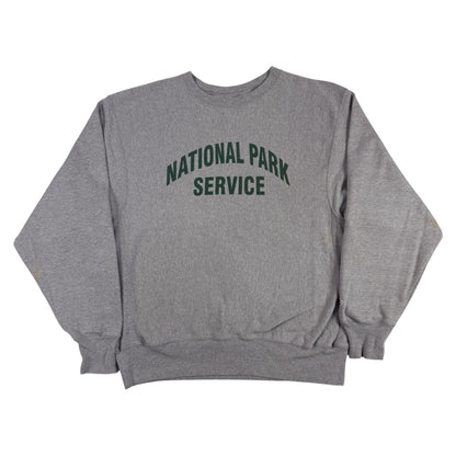 00年代 チャンピオン プレミアムリバースウィーブ NATIONAL PARK SERVICE グレー スウェット M 正面
