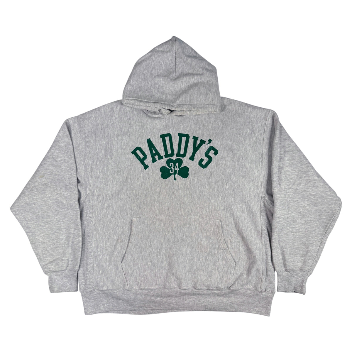 00年代 チャンピオン プレミアムリバースウィーブ PADDY'S シャムロック グレー パーカー XXL 正面