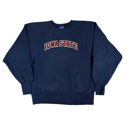 00年代 チャンピオン リバースウィーブ IOWA STATE ネイビー スウェット L 正面