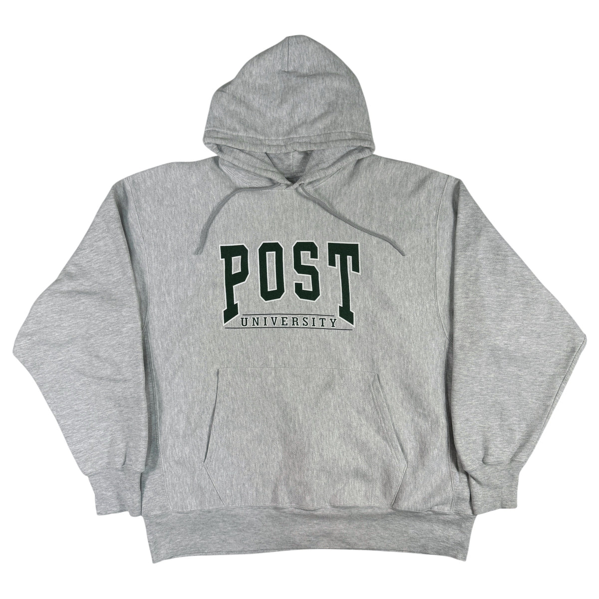 00's Champion プレミアムリバースウィーブ POST UNIVERSITY グレー パーカー XL 正面