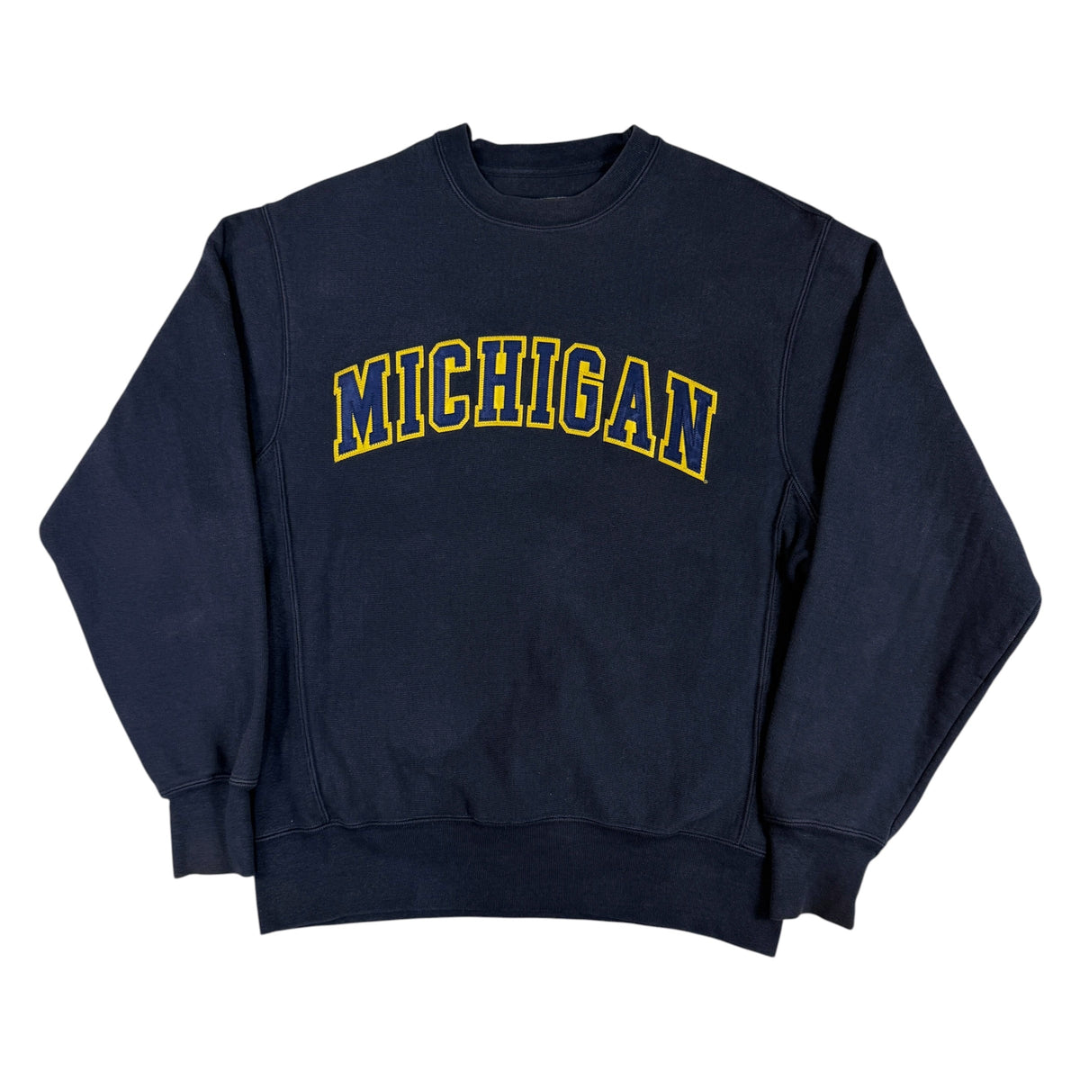 00's Champion リバースウィーブ MICHIGAN ネイビー スウェット S 正面