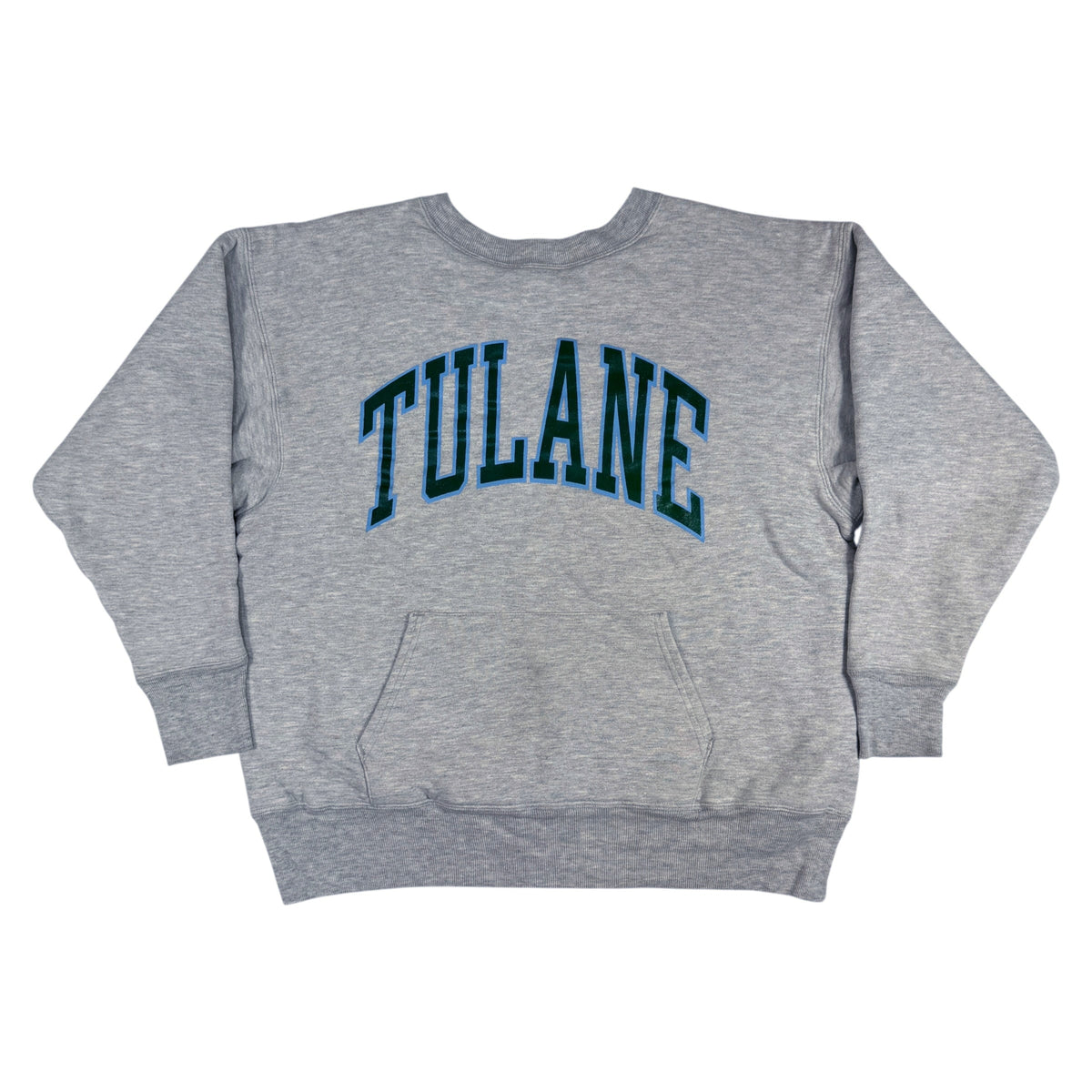 80's Champion ダブルフェイス TULANE グレー スウェット L 正面全体