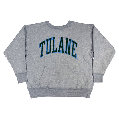 80's Champion ダブルフェイス TULANE グレー スウェット L 正面全体