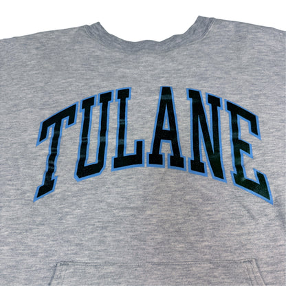 80's Champion ダブルフェイス TULANE グレー スウェット L 胸の TULANE アーチロゴ 上半身