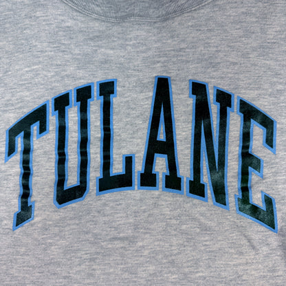 80's Champion ダブルフェイス TULANE グレー スウェット L TULANE プリント 寄り
