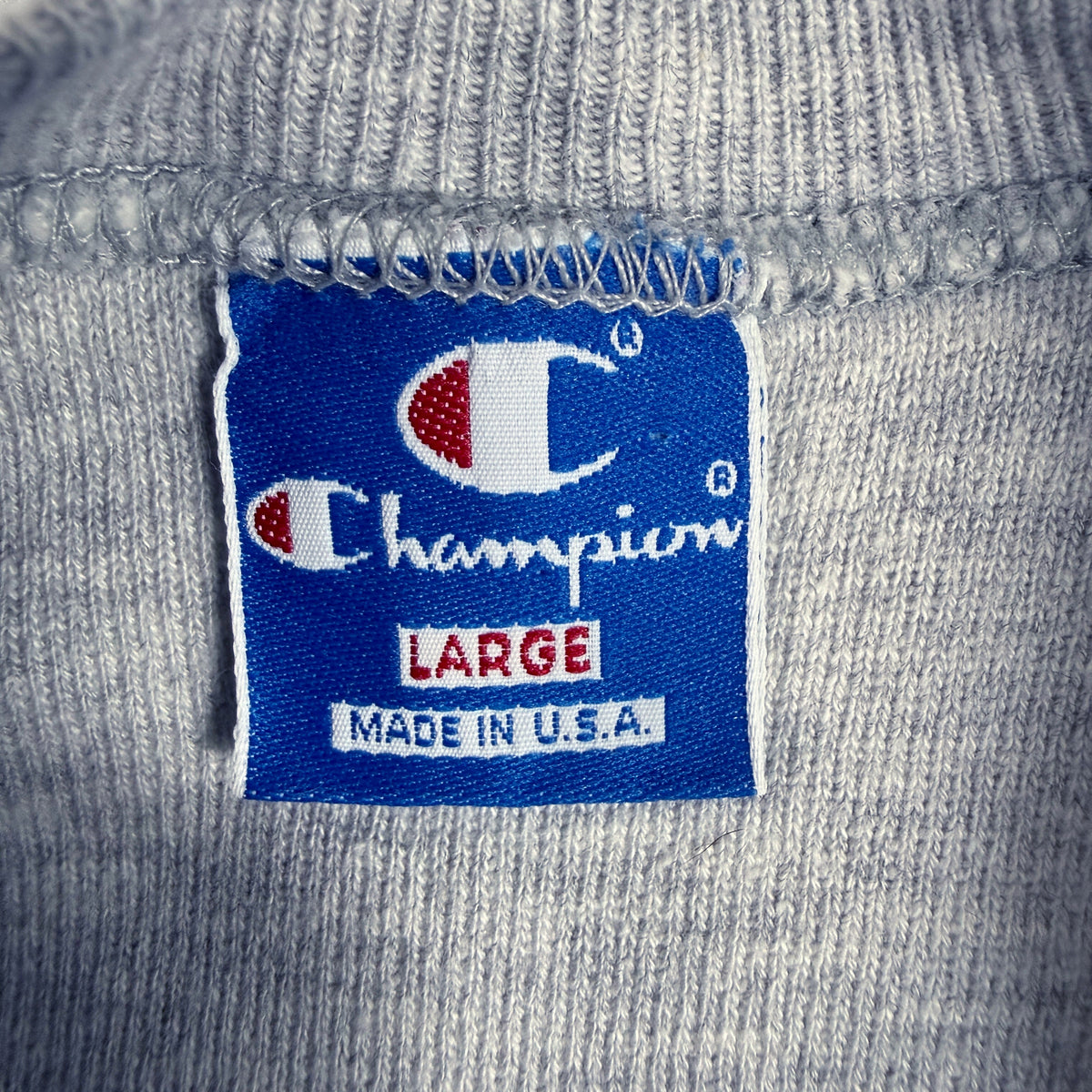 80's Champion ダブルフェイス TULANE グレー スウェット L Champion ダブルフェイス後期タグ 青地 LARGE MADE IN U.S.A.
