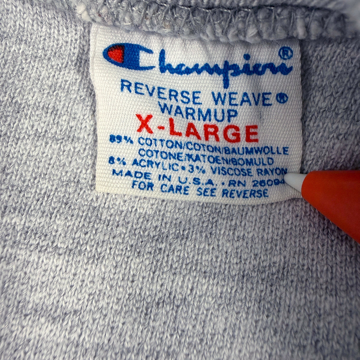 80's Champion ダブルフェイス リバースウィーブ SYRACUSE グレー スウェット XL Champion REVERSE WEAVE プリントタグ 前期ダブルフェイス X-LARGE MADE IN U.S.A.