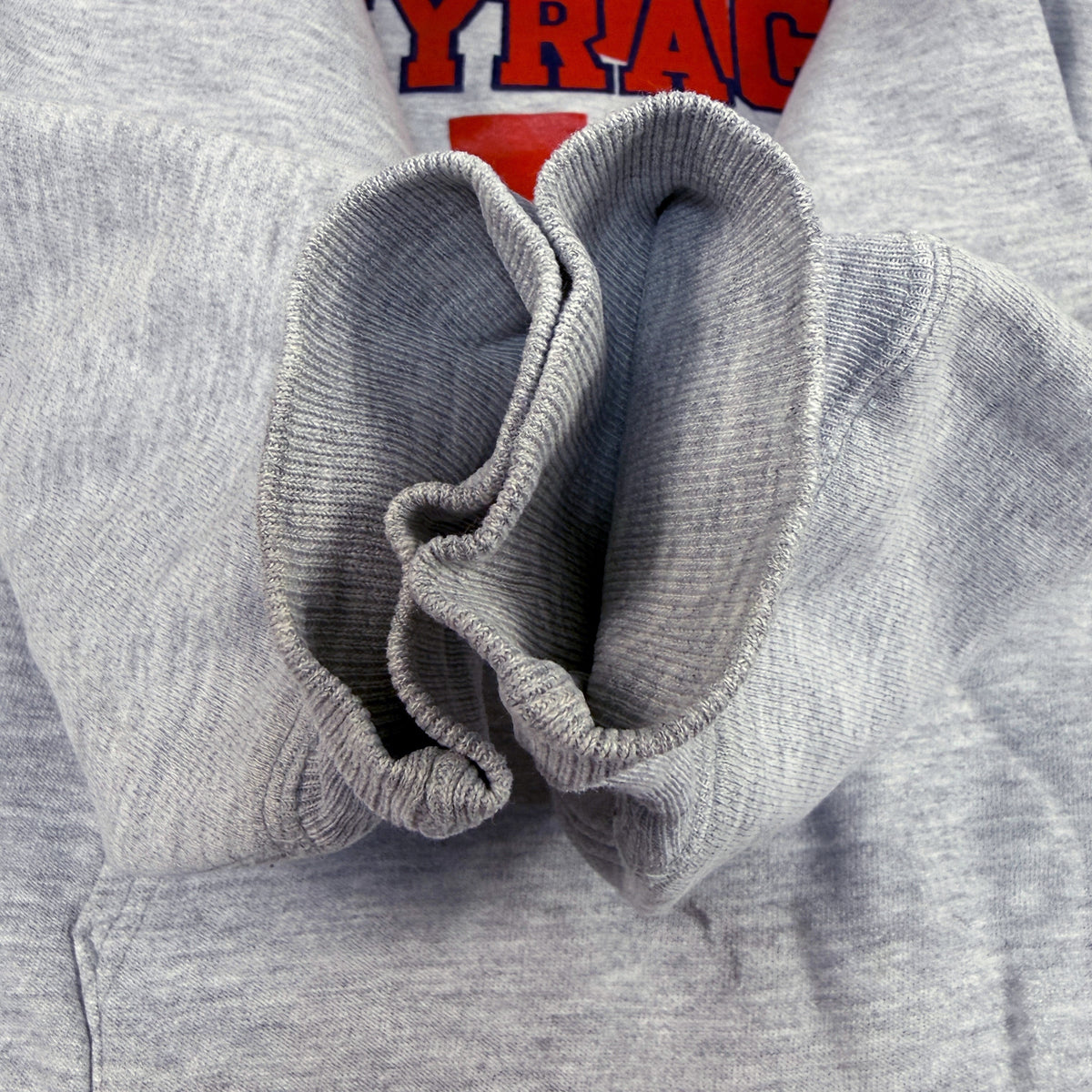 80's Champion ダブルフェイス リバースウィーブ SYRACUSE グレー スウェット XL 袖口の内側