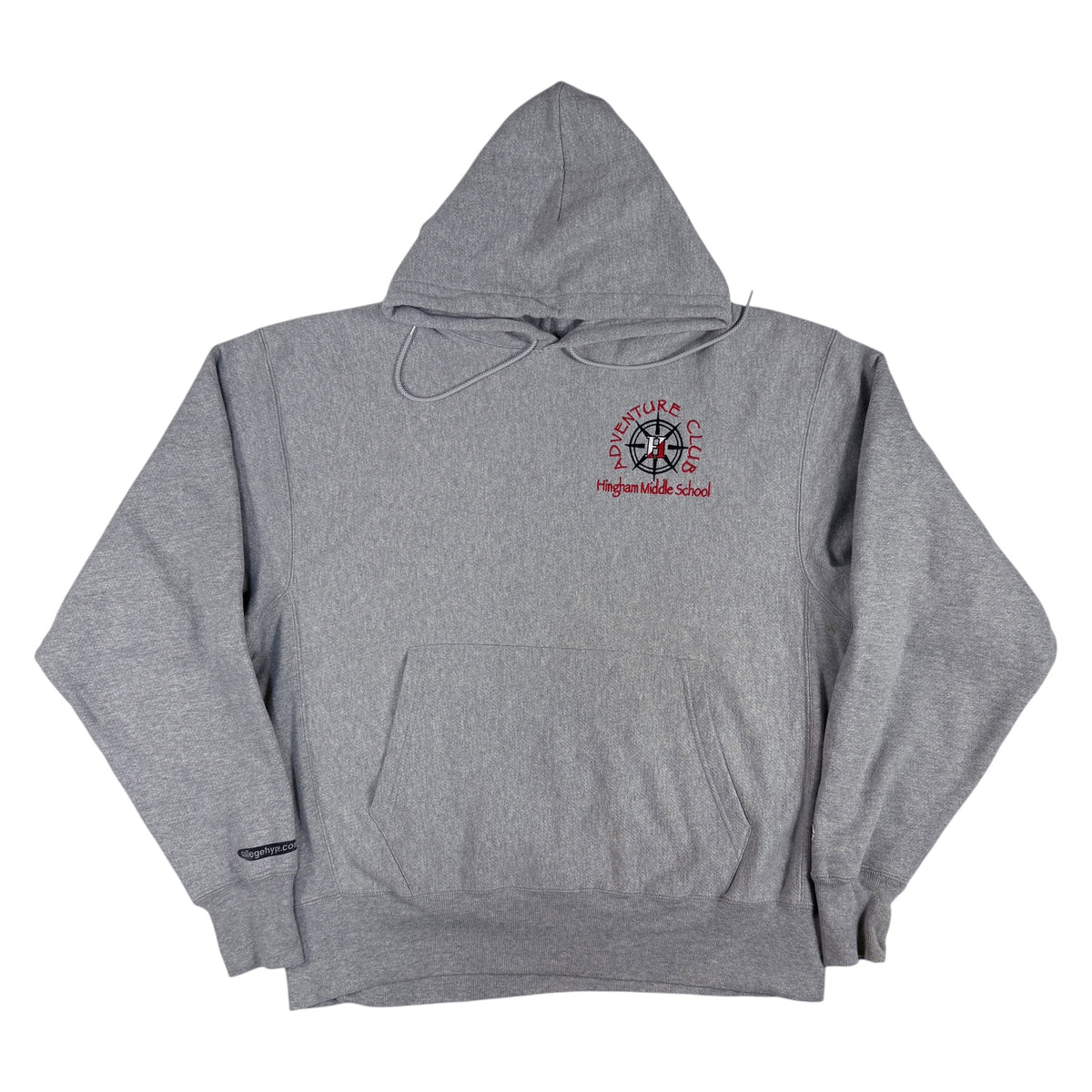 00's Champion プレミアムリバースウィーブ Hingham ADVENTURE CLUB グレー パーカー L 正面全体