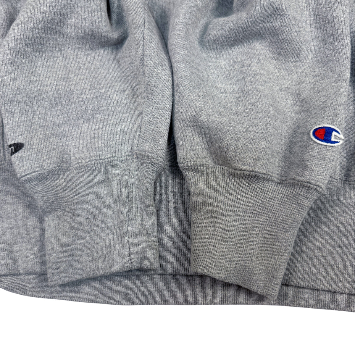 00's Champion プレミアムリバースウィーブ Hingham ADVENTURE CLUB グレー パーカー L 袖口リブとCロゴ