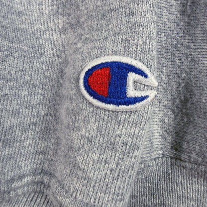 00's Champion プレミアムリバースウィーブ Hingham ADVENTURE CLUB グレー パーカー L 左袖のCロゴ刺繍