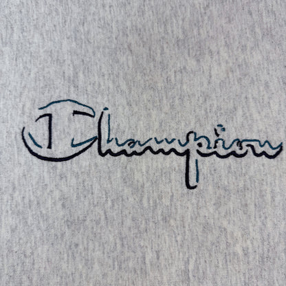 Champion スクリプトロゴ刺繍 寄り（黒・青緑）