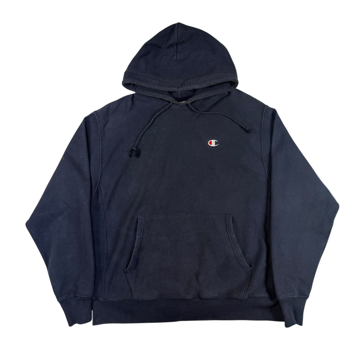 Champion リバースウィーブ ワンポイント パーカー ネイビー 正面