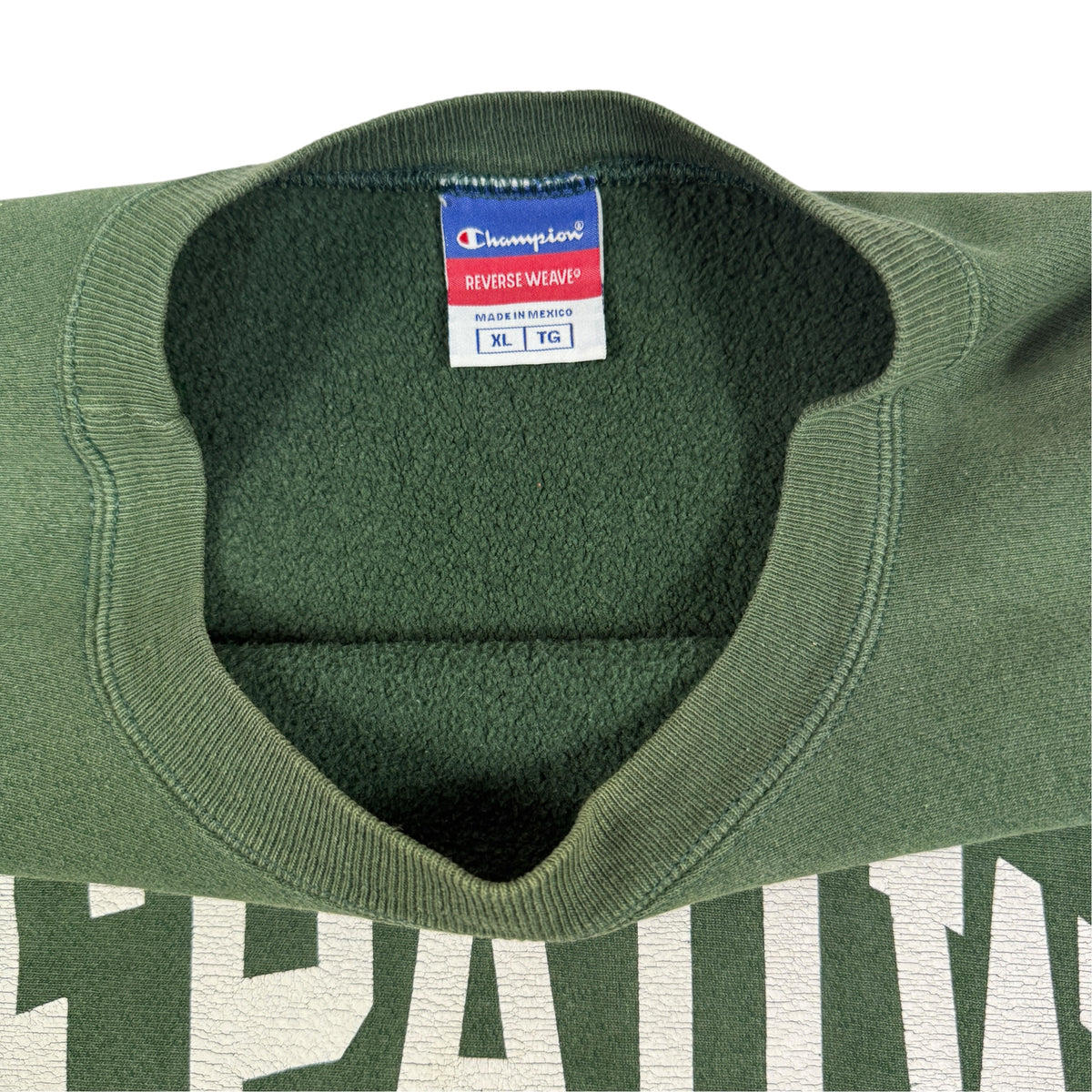 首元 Champion REVERSE WEAVE タグ 引き