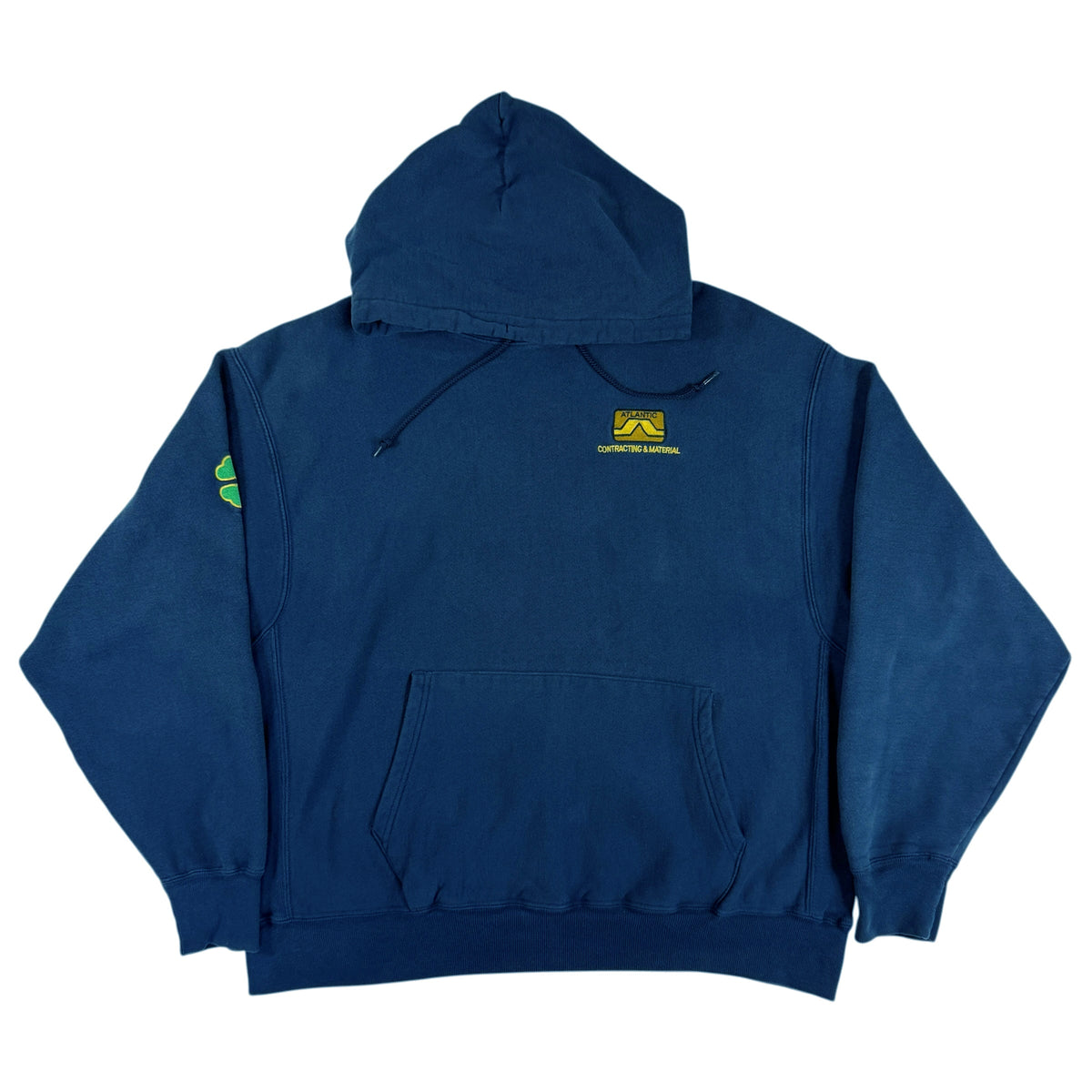 Champion プレミアム リバースウィーブ ATLANTIC 企業ロゴ刺繍 パーカー ネイビー XL 正面