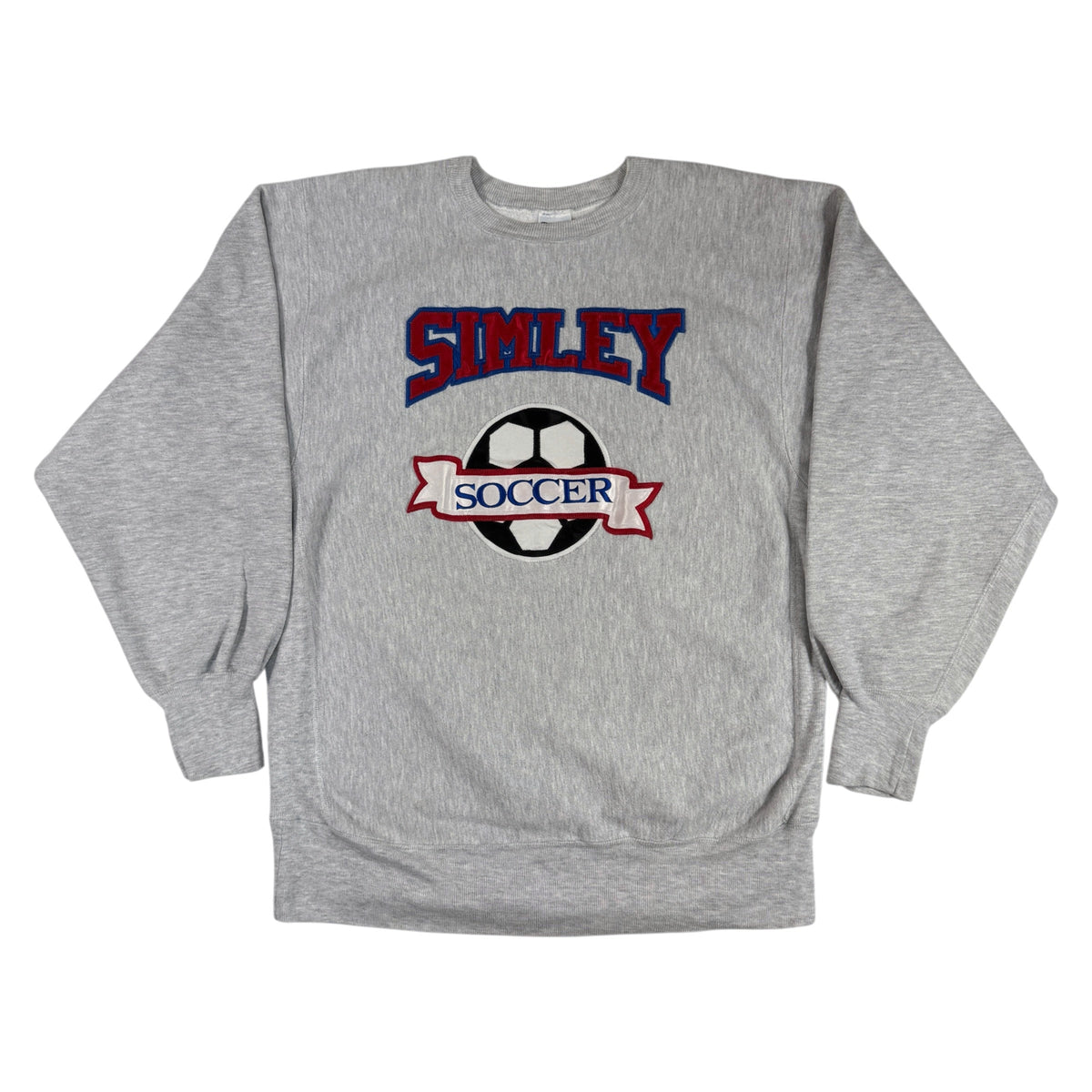 90年代 Champion リバースウィーブ SIMLEY SOCCER グレー スウェット XL 正面全体