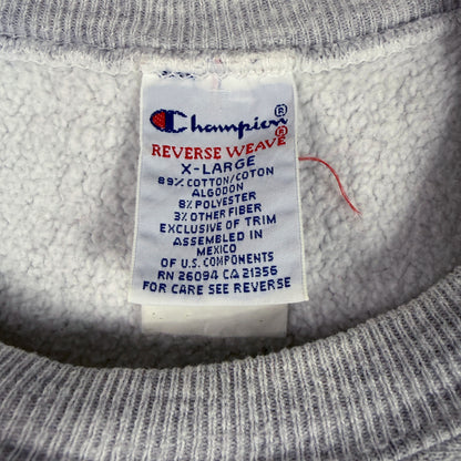 首元の Champion REVERSE WEAVE 刺繍タグ X-LARGE コットン89% ポリエステル8% その他3% MEXICO