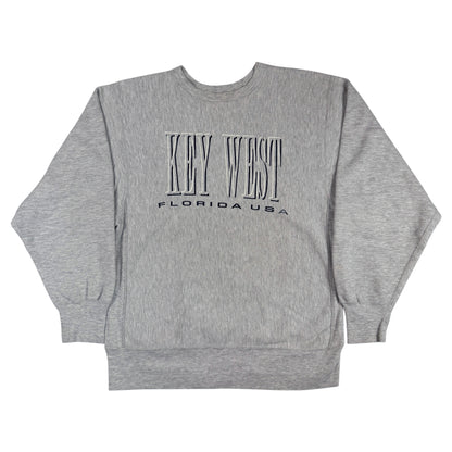 90年代 Champion リバースウィーブ KEY WEST グレー スウェット XL 正面全体
