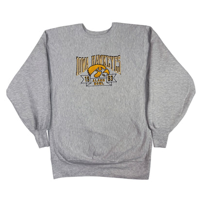90年代 Champion リバースウィーブ IOWA HAWKEYES 1993 ALAMO BOWL グレー スウェット XXL 正面全体