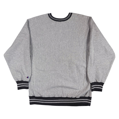 Champion リバースウィーブ リブライン グレー スウェット 背面全体