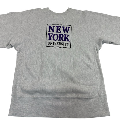 NEW YORK UNIVERSITY 刺繍 グレー スウェット 上半身