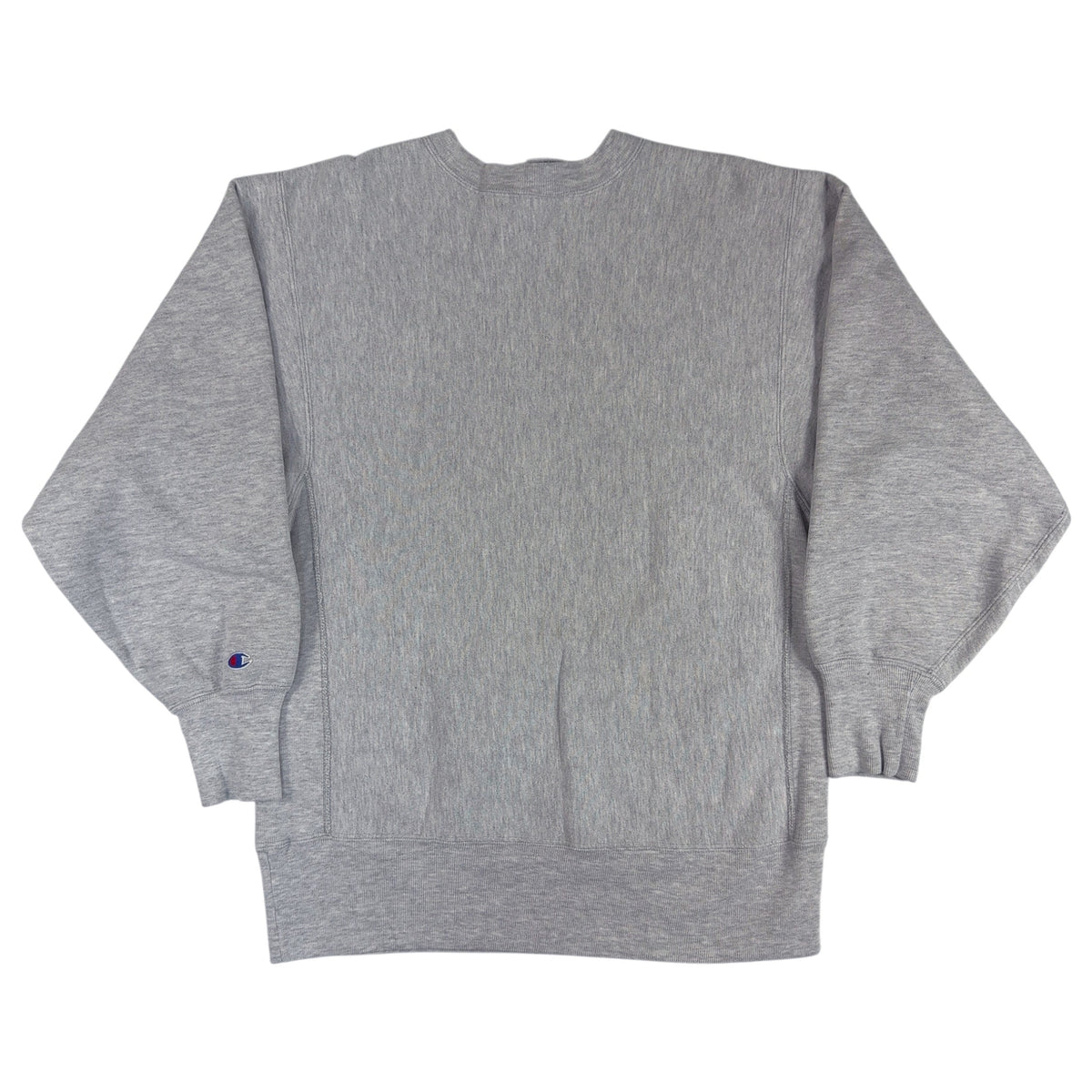 90's Champion リバースウィーブ グレー スウェット 背面（左袖にCロゴ）