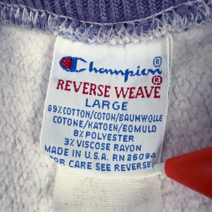 Champion REVERSE WEAVE 刺繍タグ LARGE コットン89% ポリエステル8% レーヨン3% MADE IN U.S.A. RN 26094