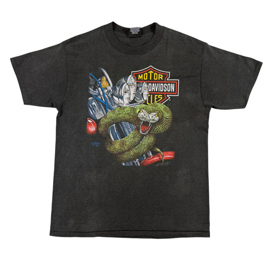 90's ハーレーダビッドソン 3D Emblem スネークTシャツ M 正面全体