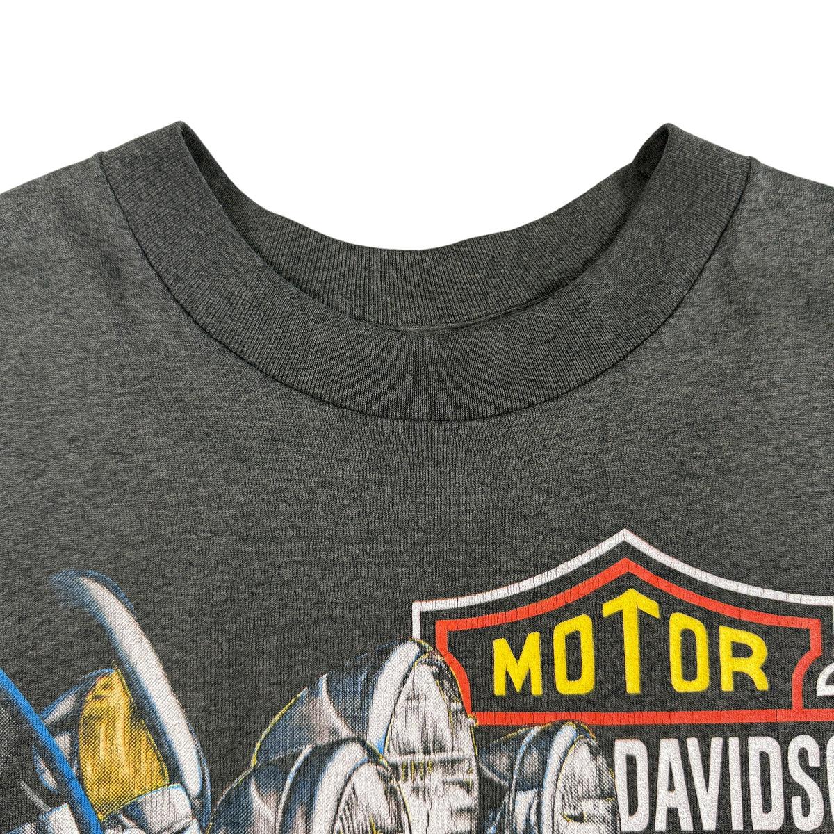 90's ハーレーダビッドソン 3D Emblem スネークTシャツ M 首元正面