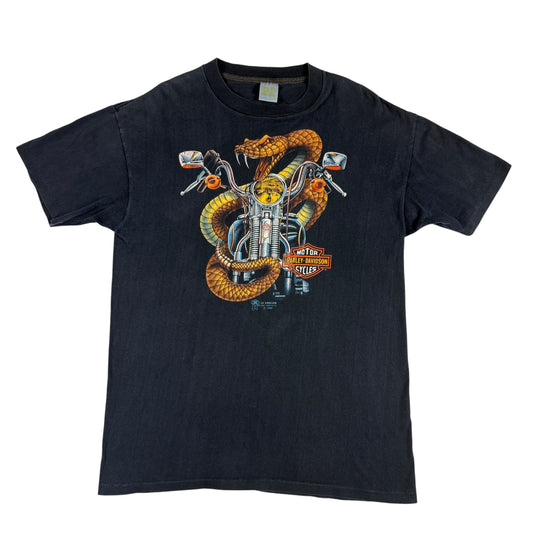 80's ハーレーダビッドソン 3D Emblem スネークTシャツ 正面全体