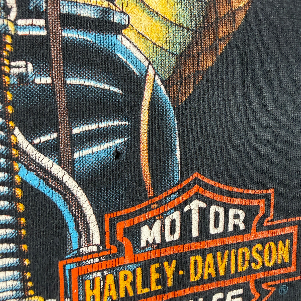 80's ハーレーダビッドソン 3D Emblem スネークTシャツ プリント寄り バー&シールドロゴ