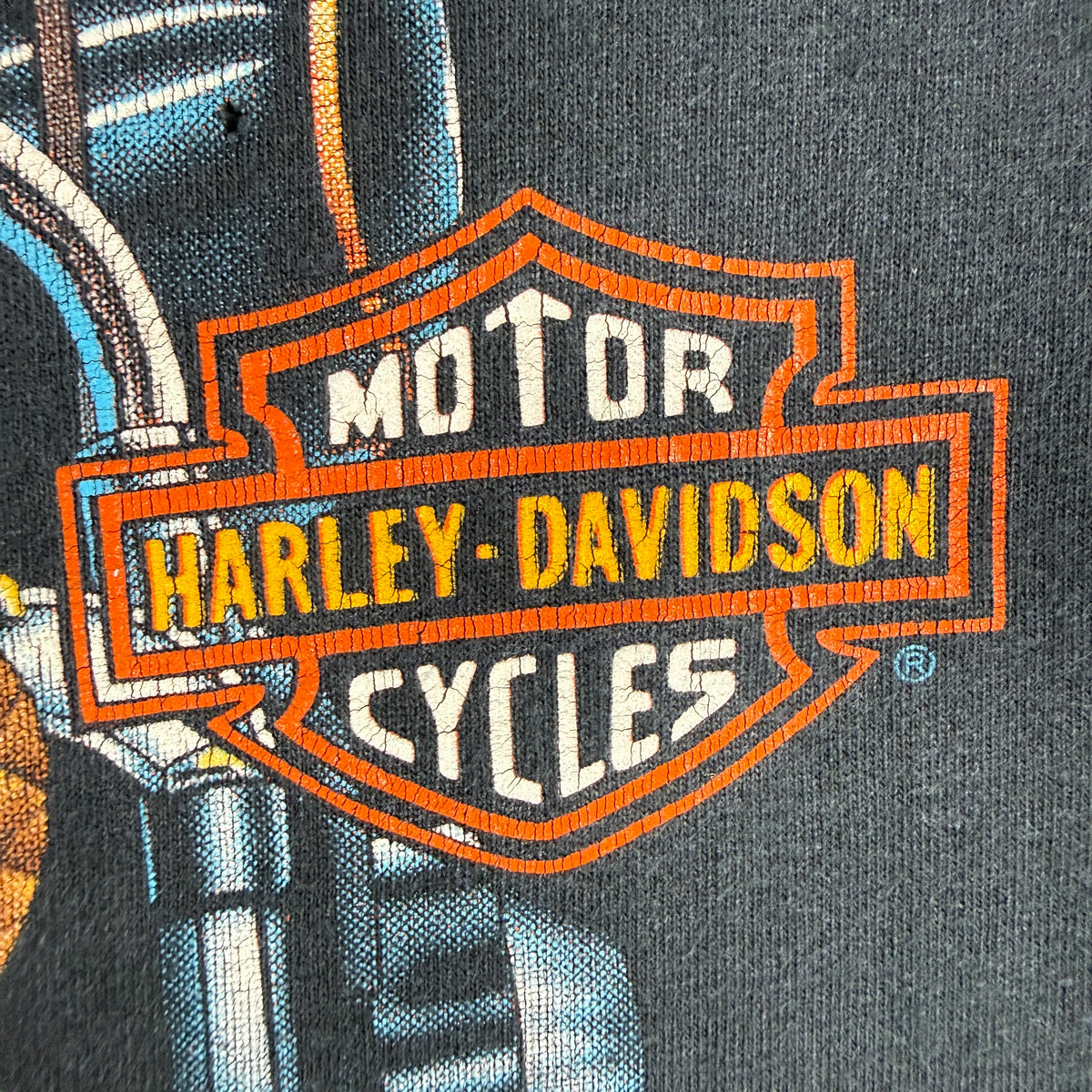80's ハーレーダビッドソン 3D Emblem スネークTシャツ プリント超寄り ロゴ