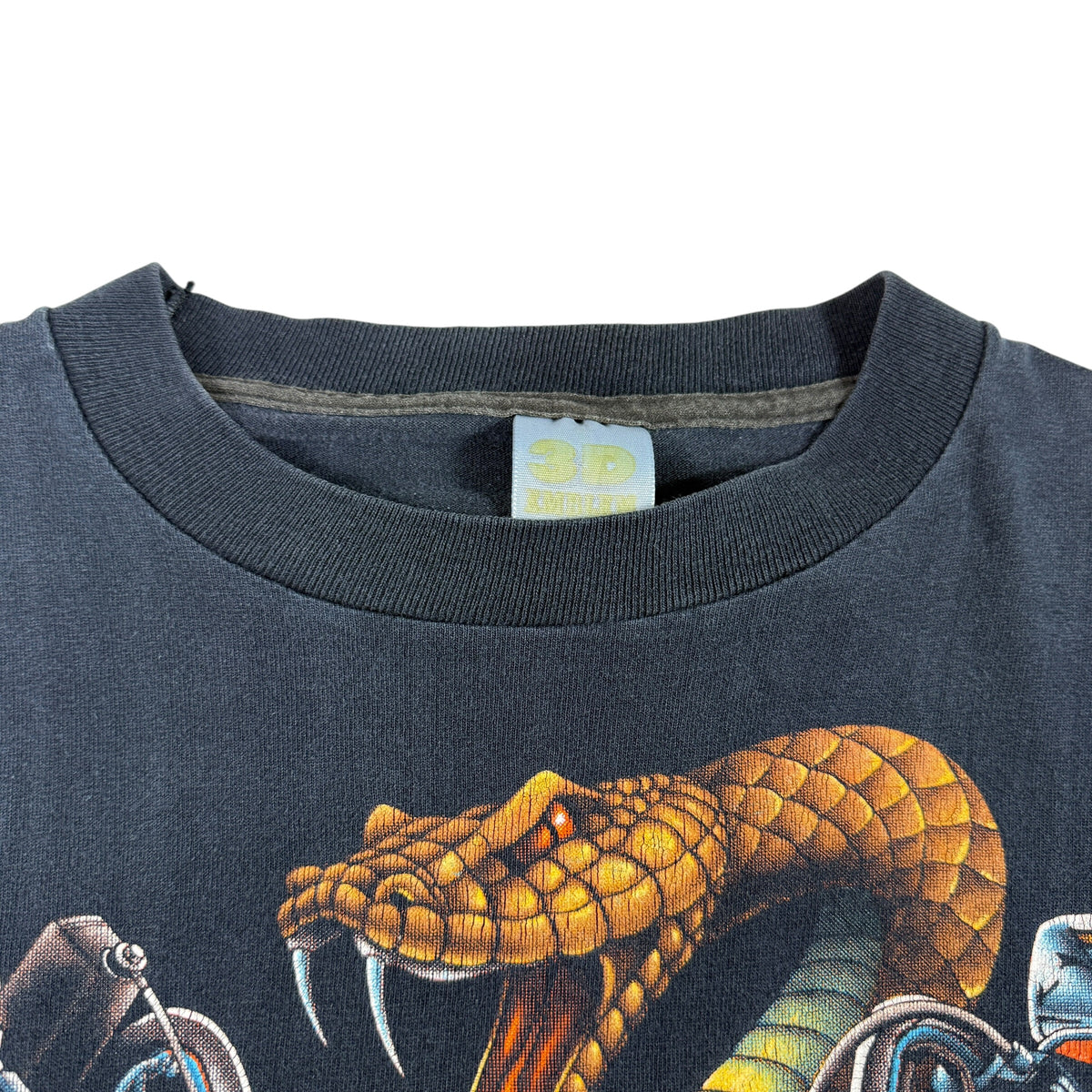 80's ハーレーダビッドソン 3D Emblem スネークTシャツ スネークヘッドと首元